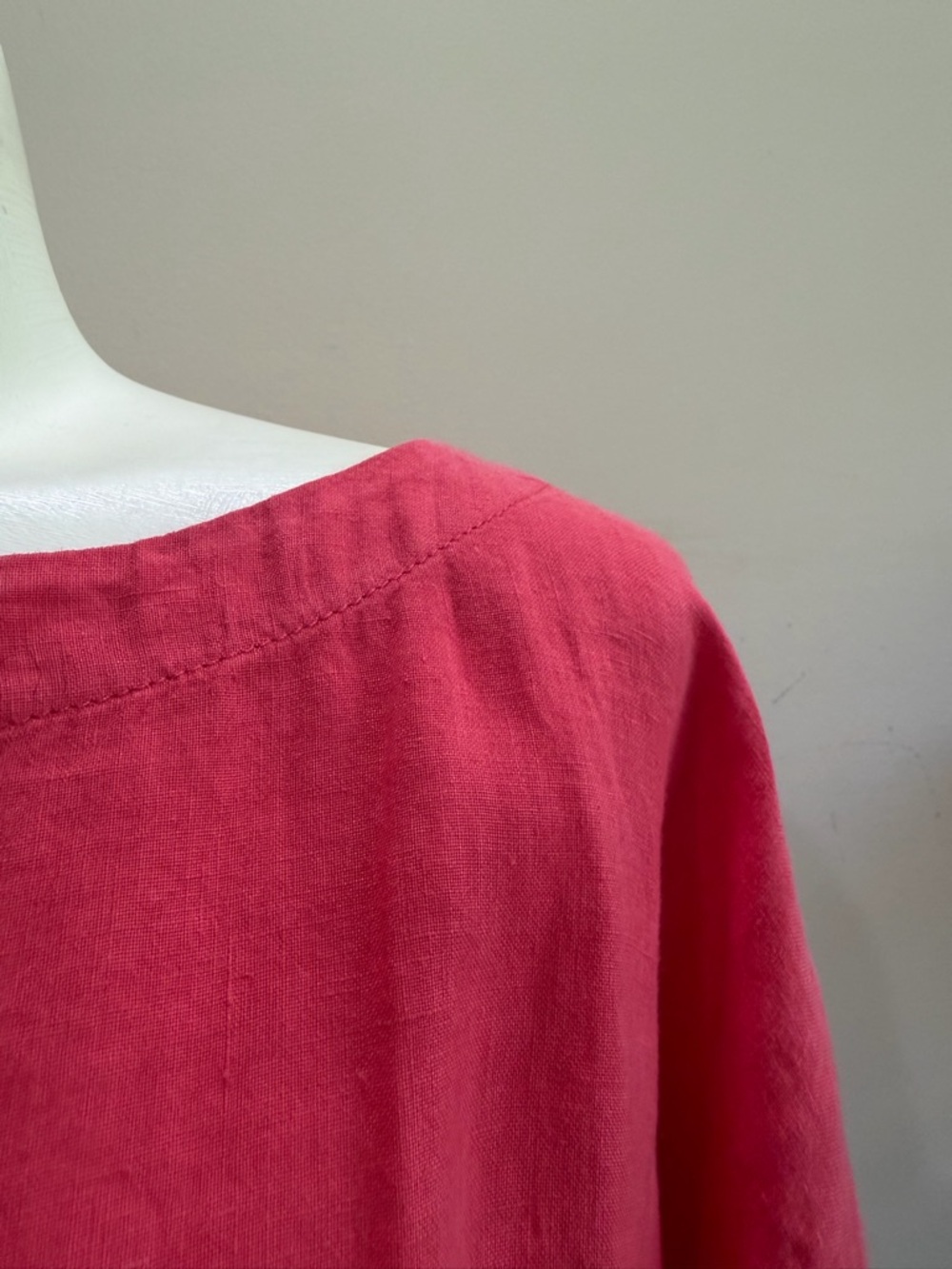 Eileen Fisher Organic Cotton/Linen Drawstring Waist Top - Picture 3 of 6
